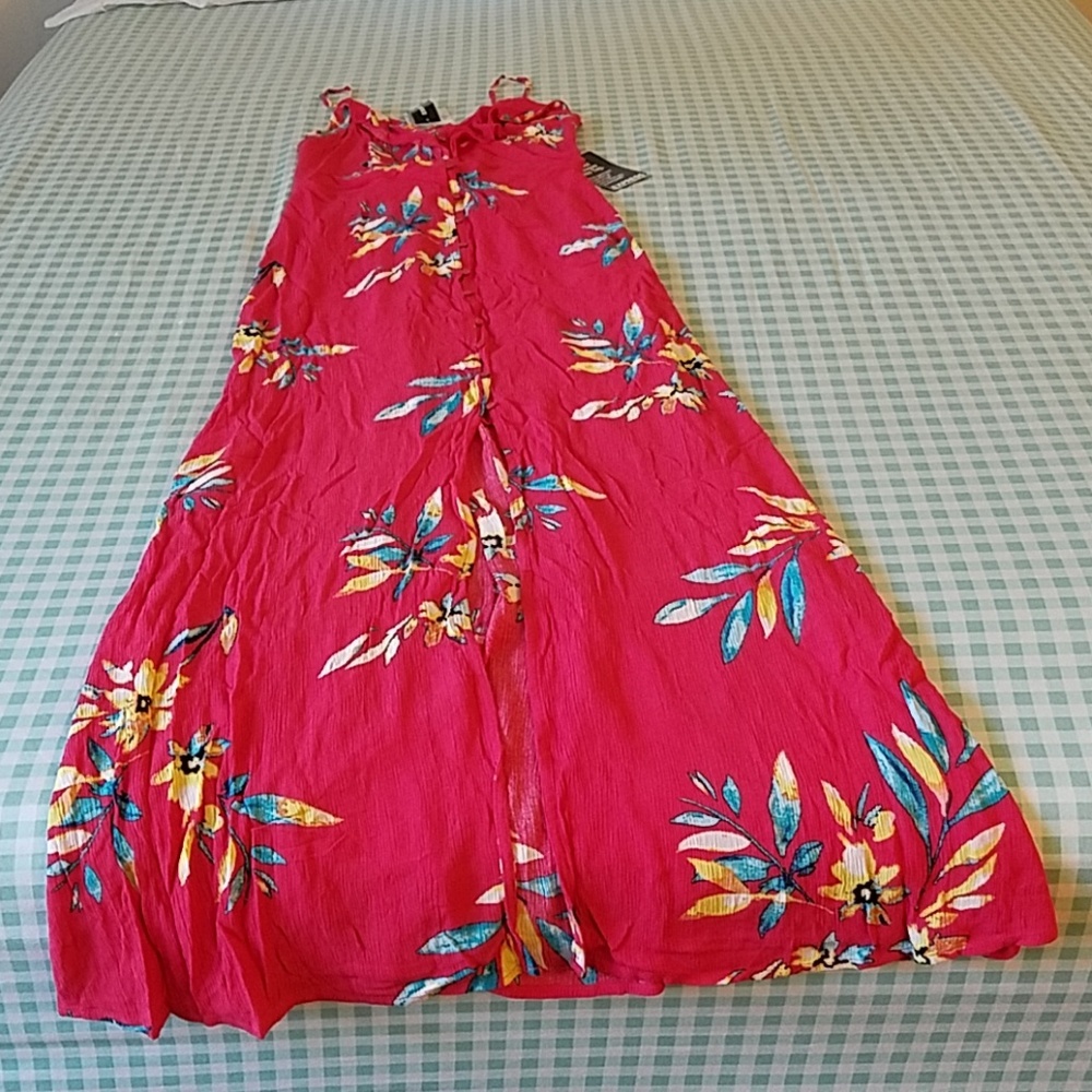 Express Red Floral Maxi Dress